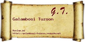 Galambosi Tuzson névjegykártya